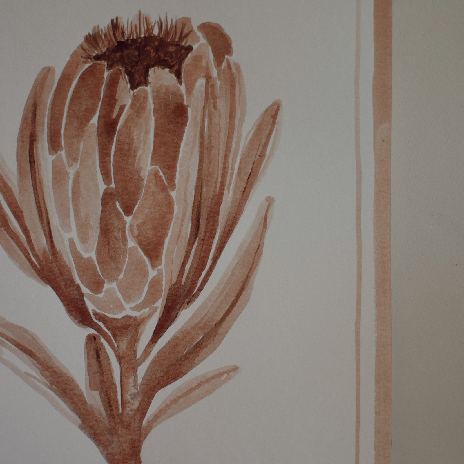 Original Watercolor Painting - Luna's Collection - Protea