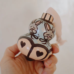 Ornament - Hand Painted Ceramic Bulb - SLEEPING BUNNY