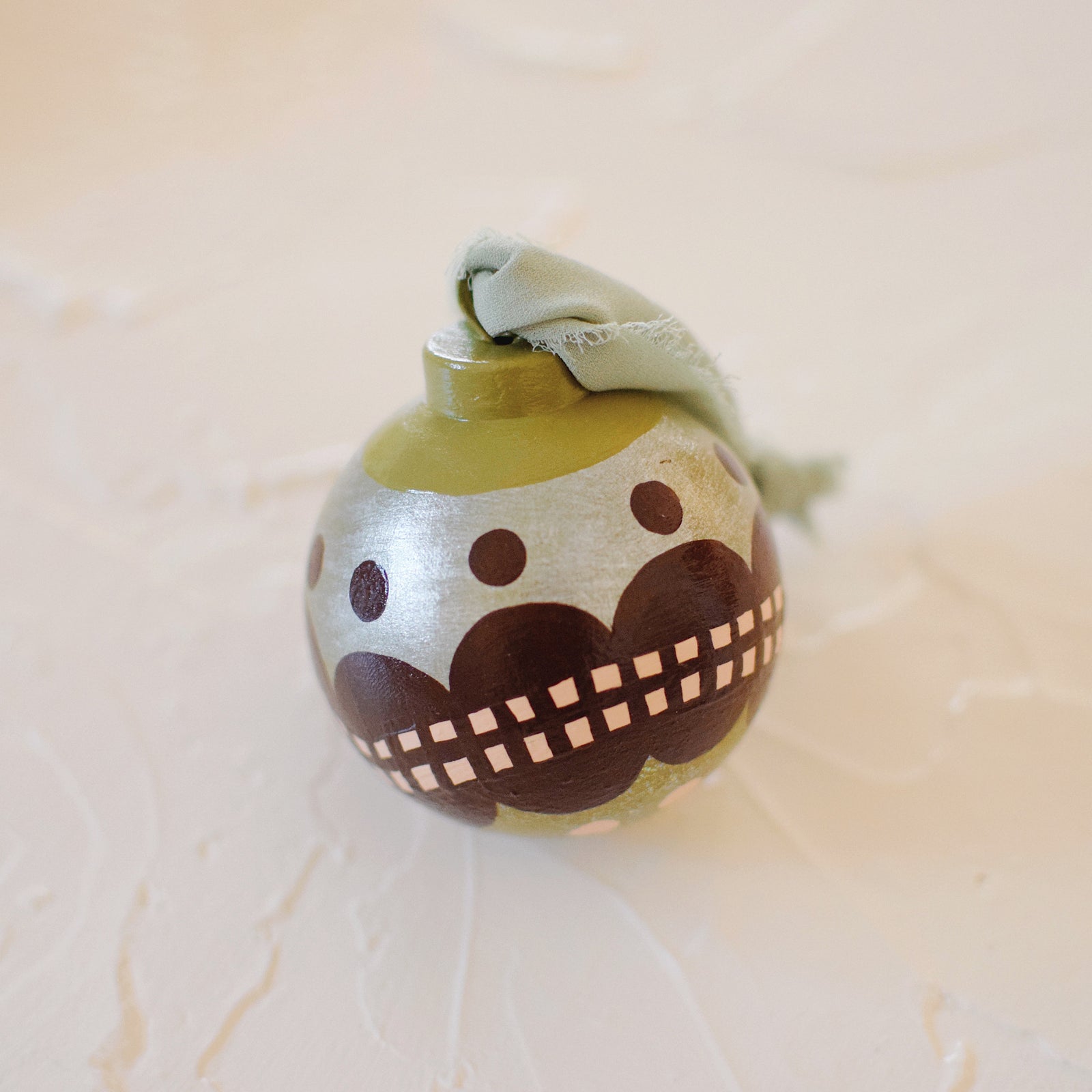 Ornament - Hand Painted Ceramic Ball - GROOVY