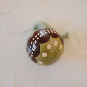 Ornament - Hand Painted Ceramic Ball - GROOVY