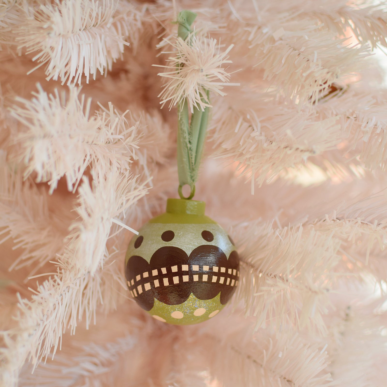 Ornament - Hand Painted Ceramic Ball - GROOVY