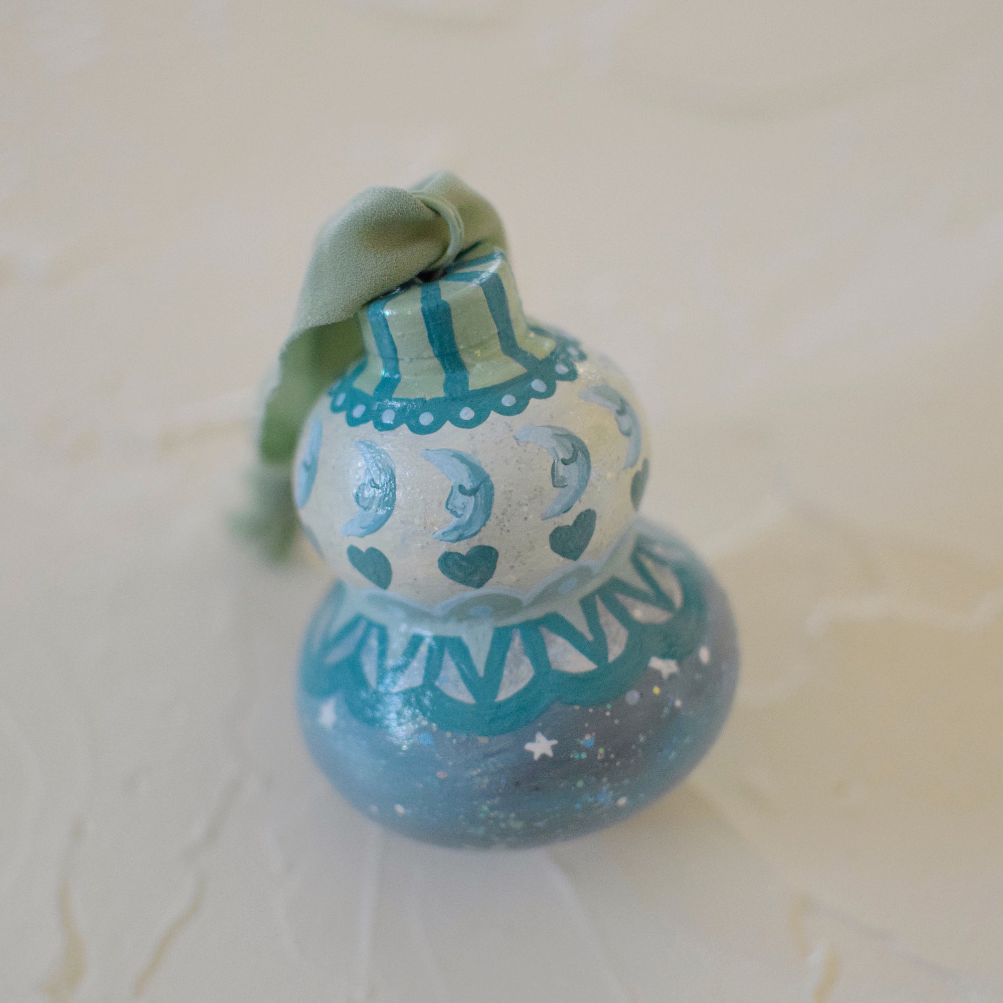 Ornament - Hand Painted Ceramic Bulb - TO THE MOON