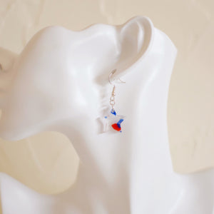 Earrings - 4th of July - Tiny Star Dangles - America Terrazo