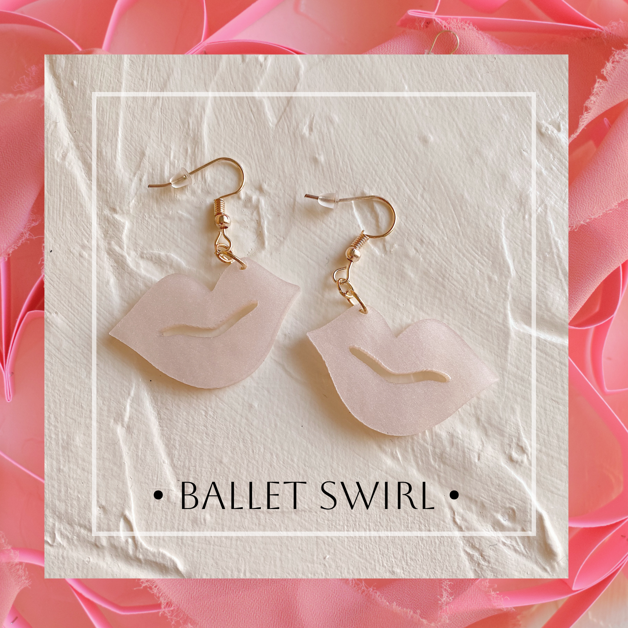 Earrings - Valentines Day - Smooch Dangles - Ballet Swirl