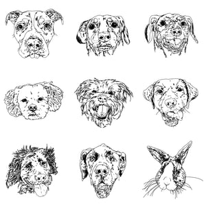 Digital Line Drawing - CUSTOM Pet Portrait