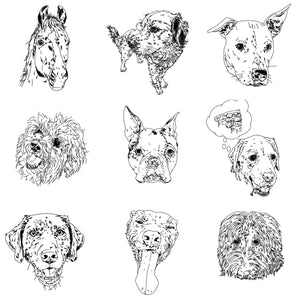 Digital Line Drawing - CUSTOM Pet Portrait