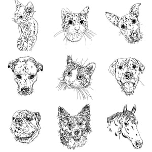 Digital Line Drawing - CUSTOM Pet Portrait