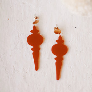 Earrings - Christmas - Red Glass Ornament Dangles