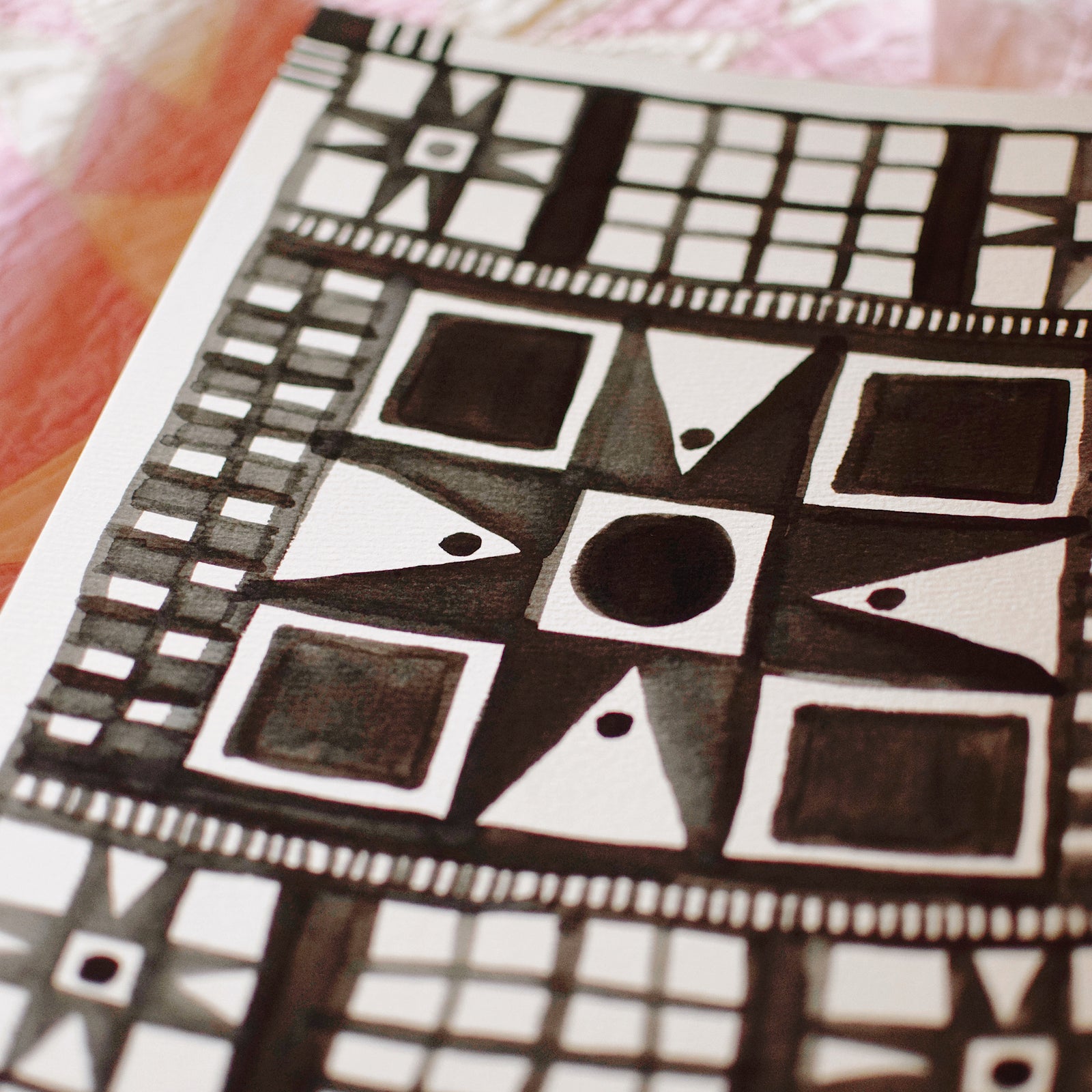 Original Watercolor Painting - Quilt Pattern No. 6