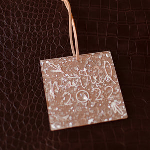 Ornament - Married 2022 (Mauve Silver Speckle)