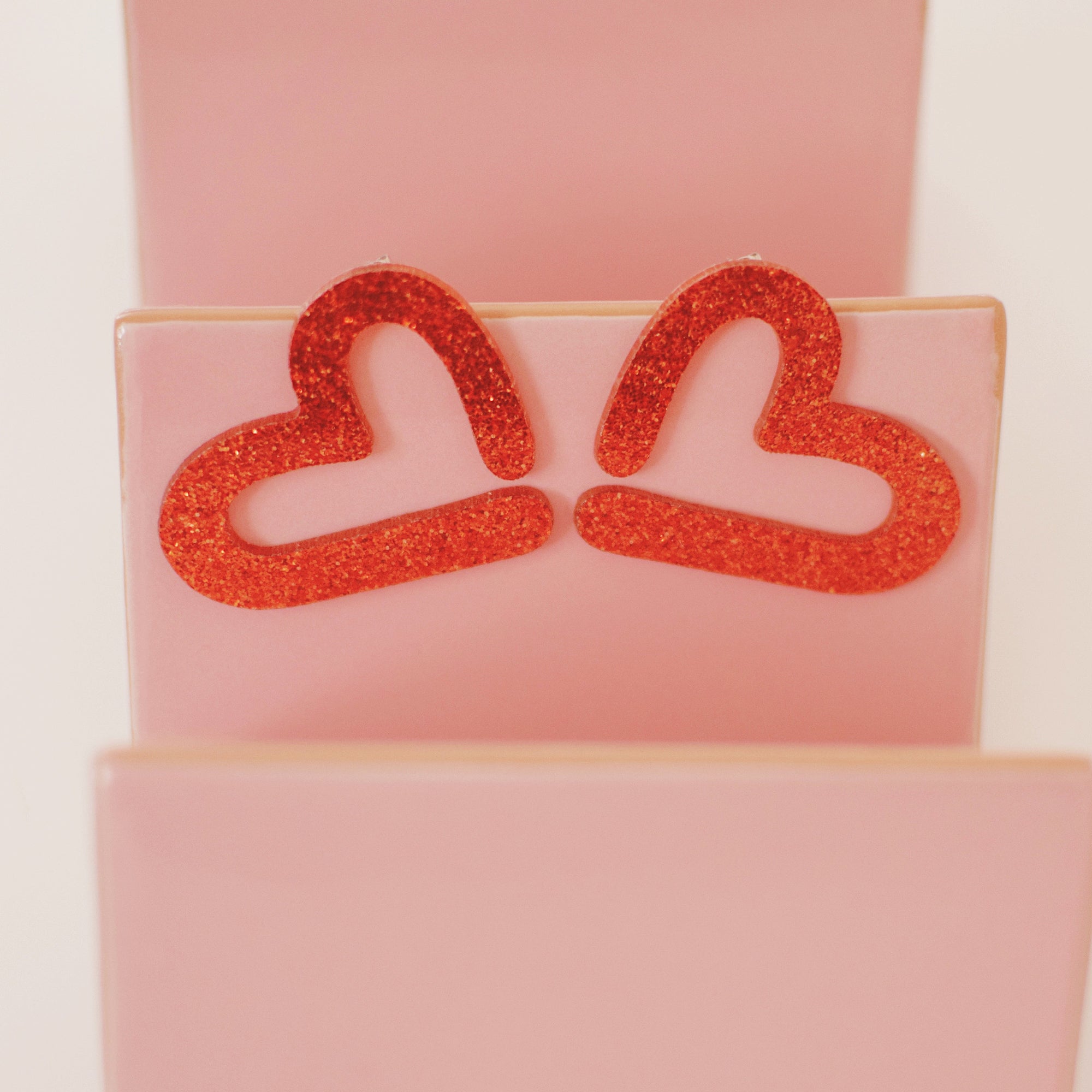 Earrings - Valentines Day - Squiggle Heart Studs