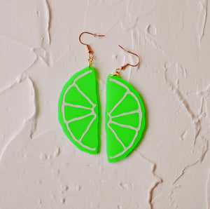 Earrings - Cinco de Mayo - Lime Wedge Dangles