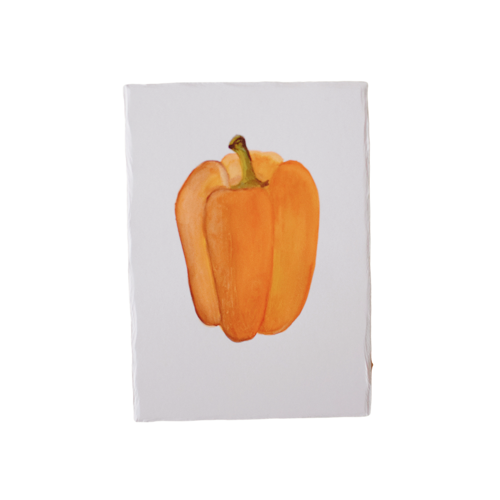 Watercolor Painting - Orange Bell Pepper